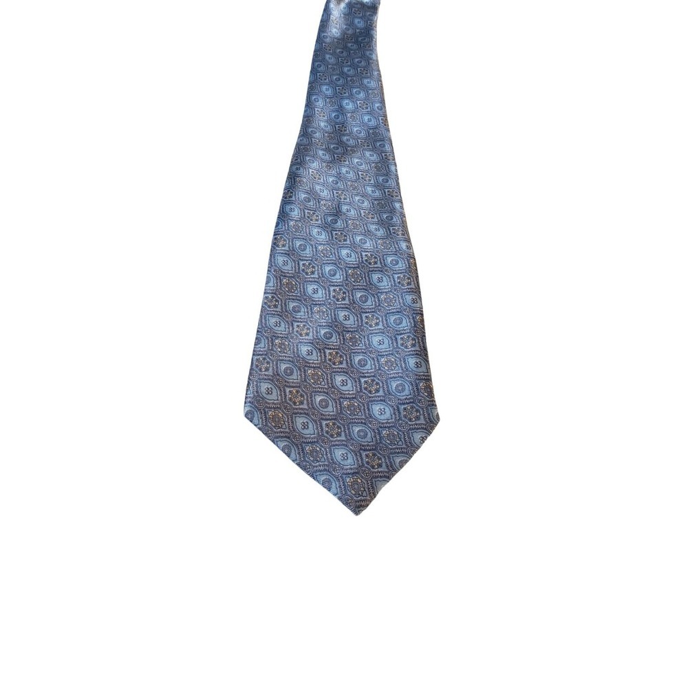 Gentleman 100% Polyester Tie Geometric Pattern in Blues Mens Neck Tie
